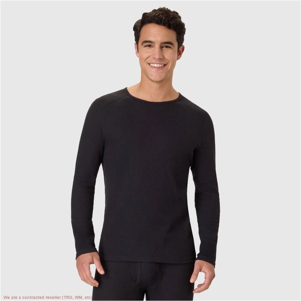 Hanes Men's Thermal Long Sleeve Waffle Knit Shirt - Black L *SEE DEAL!!!*
