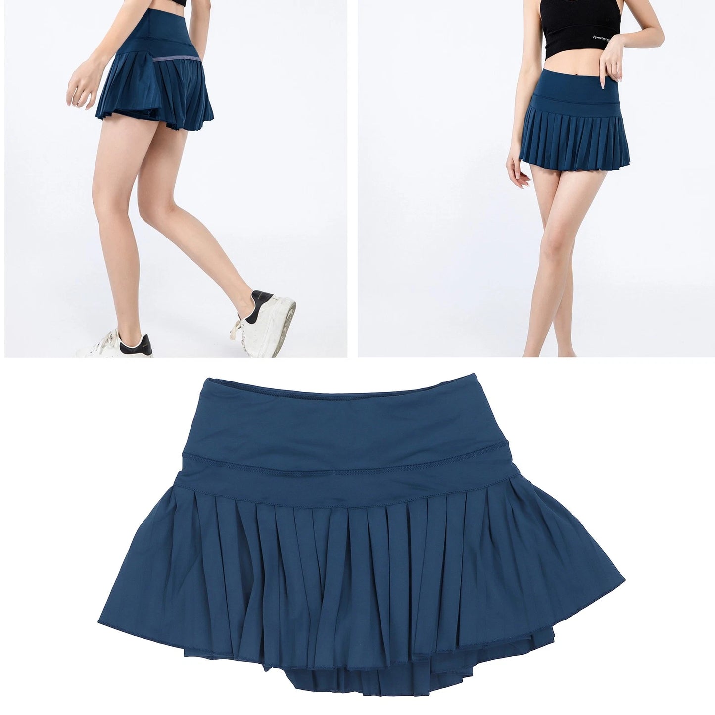 Women's Pleated Skirt Stylish Elastic Sports Skirt For Tennis Fitness