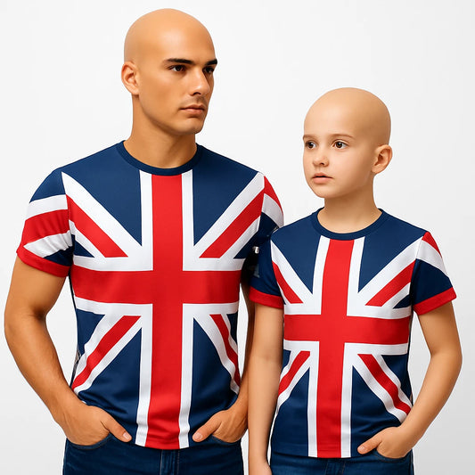 Union Jack T-Shirt – Crew Neck – Sizes XS to 3XL for Celebrations & Events