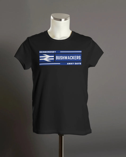 BUSHWACKERS Away Days  T-Shirt | Bermondsey Lions The Den Millwall Isle of Dogs