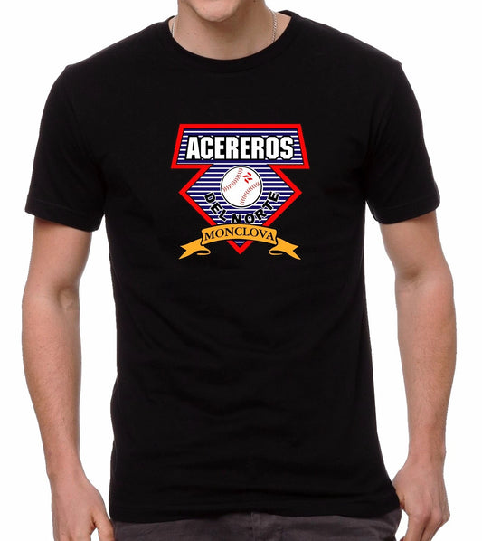 ACEREROS DE MONCLOVA Baseball Men's T-shirt Crew Neck 100% Cotton