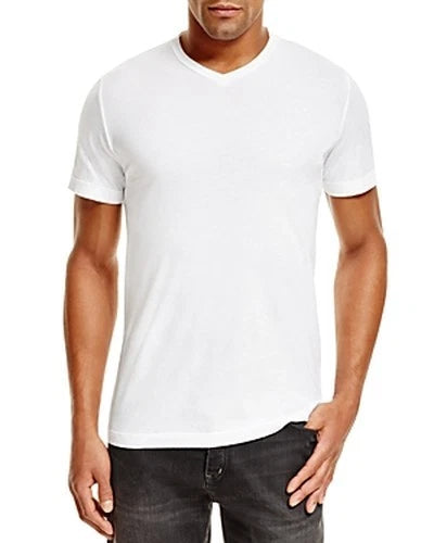 Velvet by Graham and Spencer Samsen T-Shirt Men S White V-Neck Pullover S/S