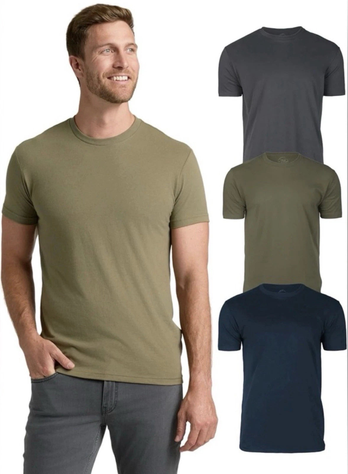 True Classic Men’s T-Shirts 3-Pack - Crew Neck Short Sleeve - NEW IN BAG