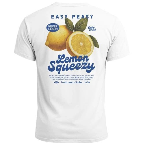 Mens T-Shirt Back Print Easy Peasy Lemon Squeezy Citrus Italy Vintage