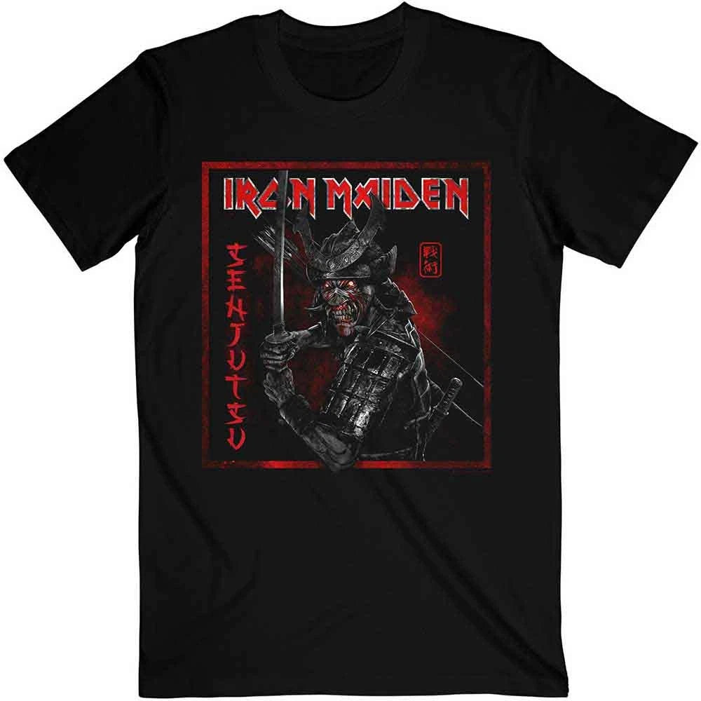 Iron Maiden Senjutsu Cover Distressed Red Official Tee T-Shirt Mens Unisex