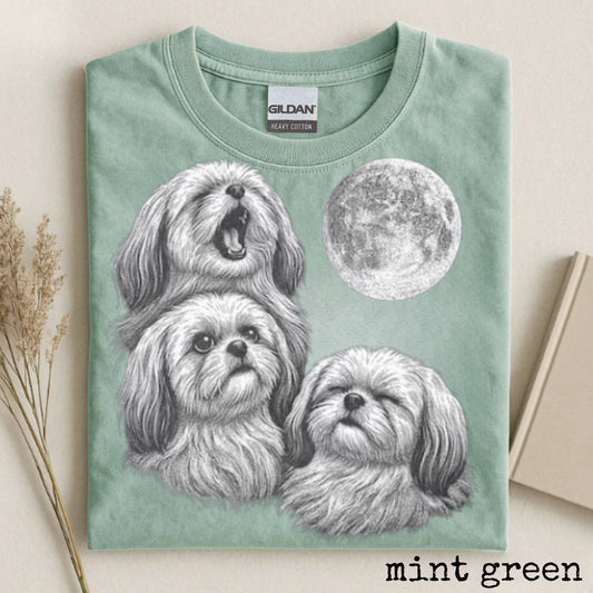 Shih Tzu T-Shirt Moon Graphic Cute Dog Lover Gift Unisex Pet Tee Gift for Her