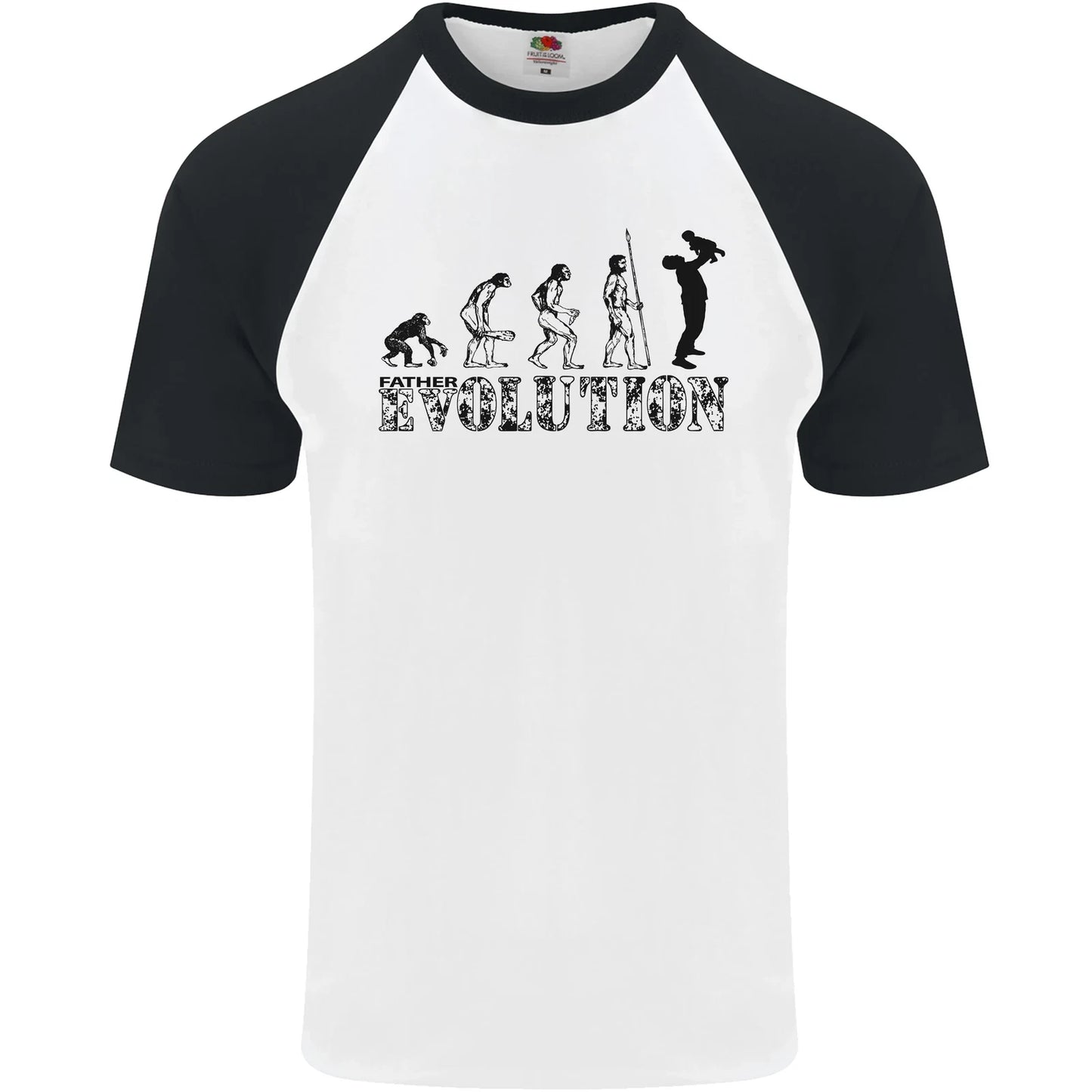 Father And Son Evolution Fathers Day Dad Mens S/S Baseball T-Shirt