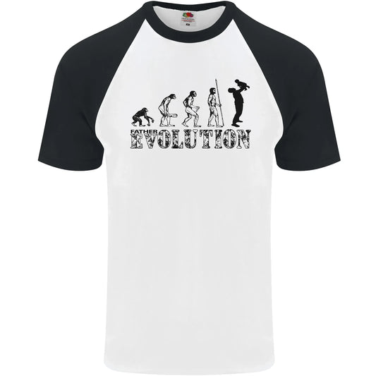 Father And Son Evolution Fathers Day Dad Mens S/S Baseball T-Shirt