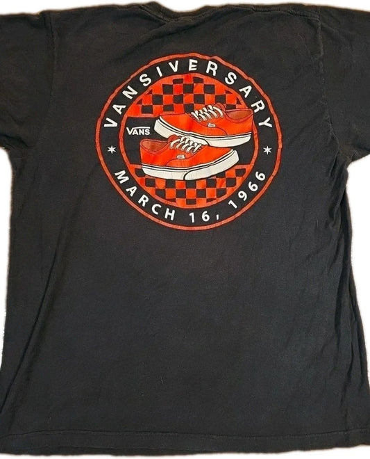 Vans Shirt Mens Large Black Vansiversary March 16 1966 Graphic Logo Skate Tee