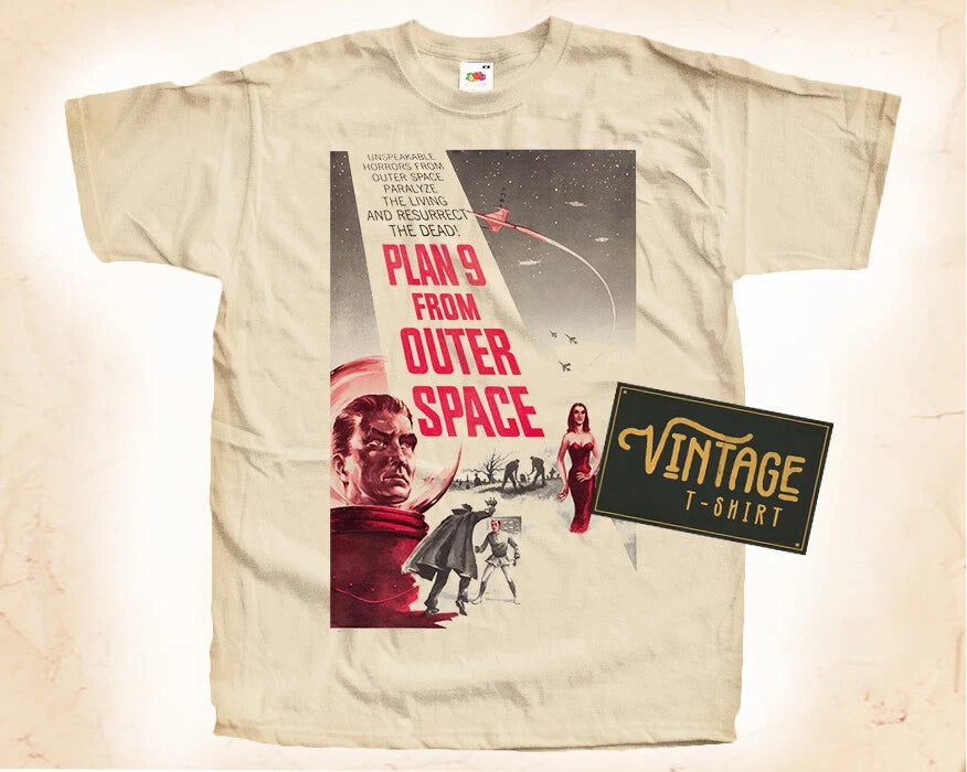 Plan 9 from Outer Space V1 Vintage T Shirt  for Men Woman Unisex NATURAL S-5XL