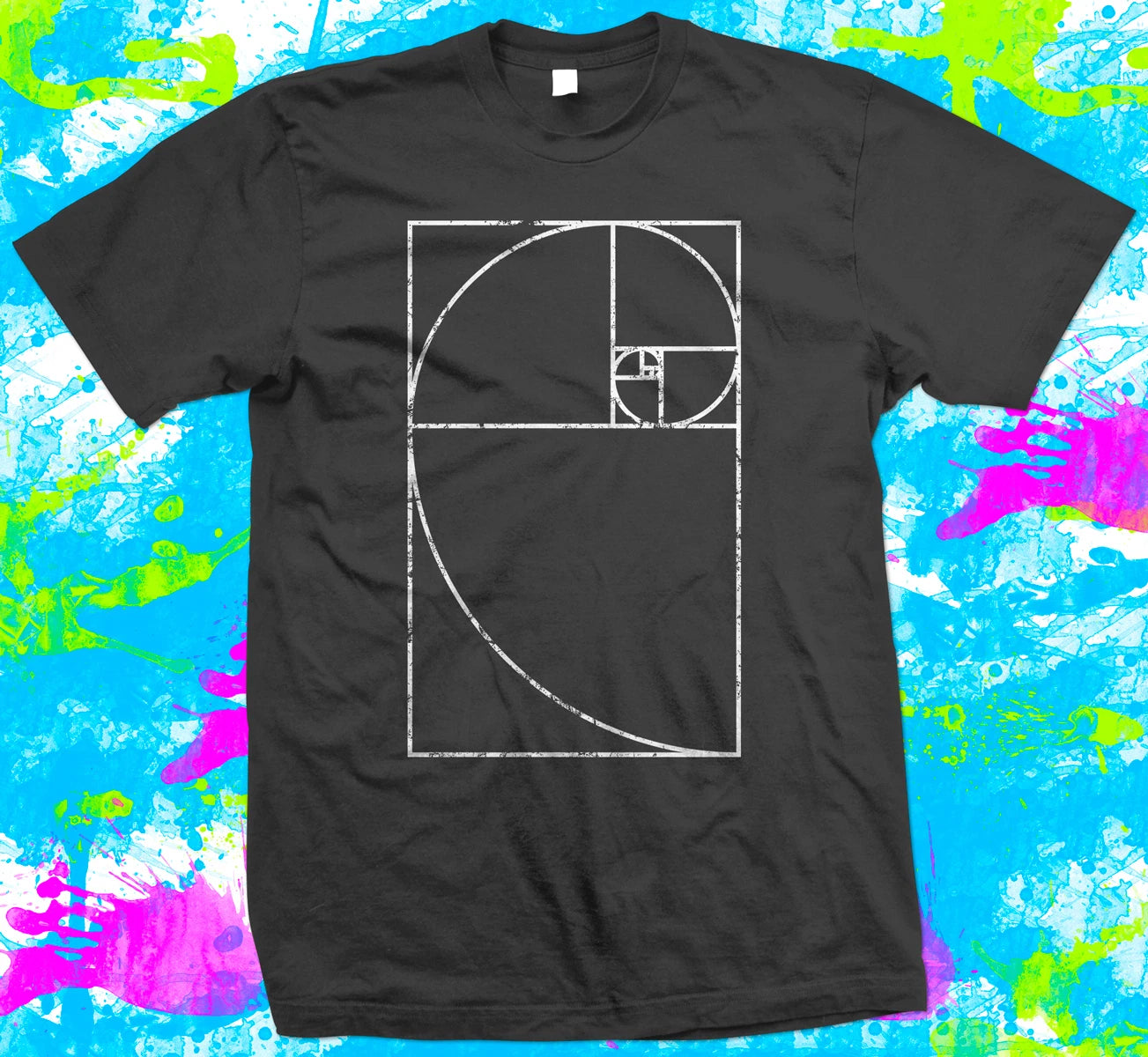 Fibonacci Spiral Mathematics Geek - T Shirt -  6 colour options - XS to 5 XL
