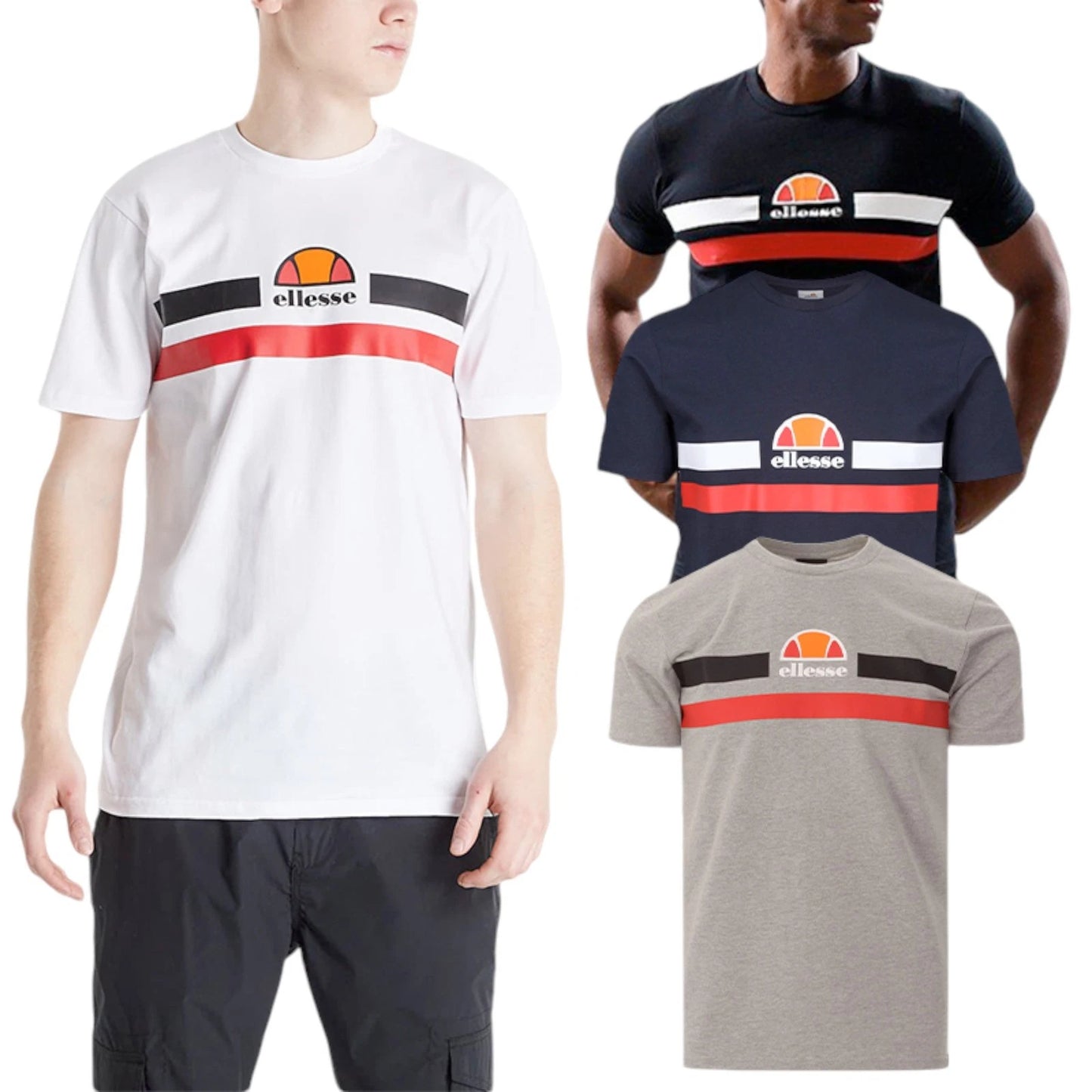ELLESSE APREL Mens T Shirts Crew Neck Short Sleeve Cotton Summer Beach Tee Print