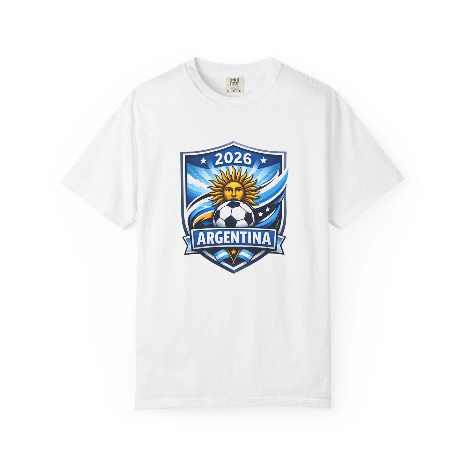 Argentina 2026 Soccer Crest T-shirt | Sun Face Football Shield
