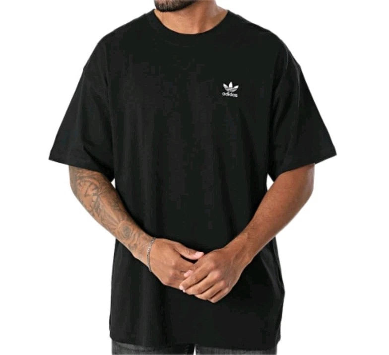 Adidas Trefoil Essential Oversized Tee Shirt Mens Size 2XL XXL Black JD0349