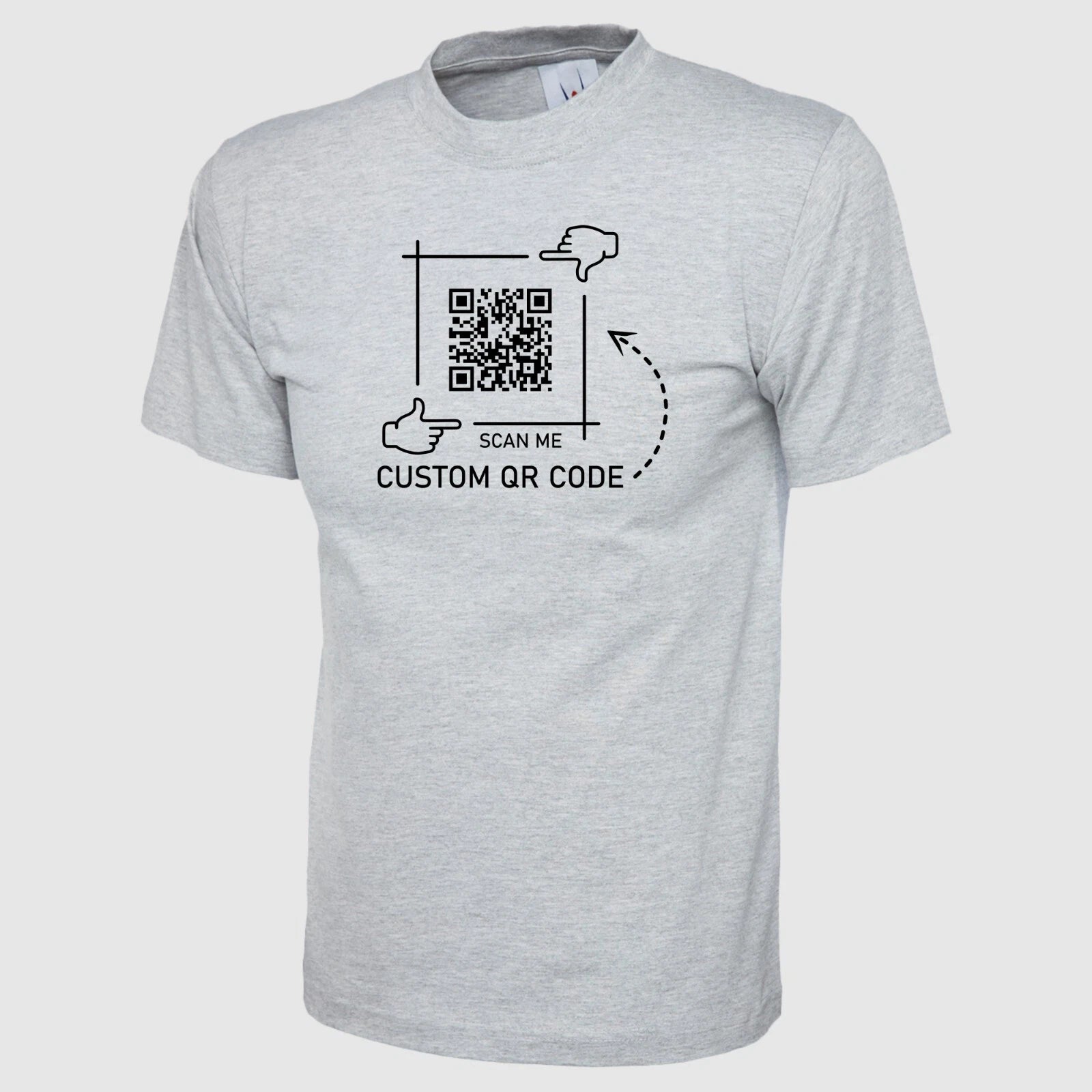 Custom Personalised QR Code T Shirt Printed New Design Unisex Adults Gift T Tops