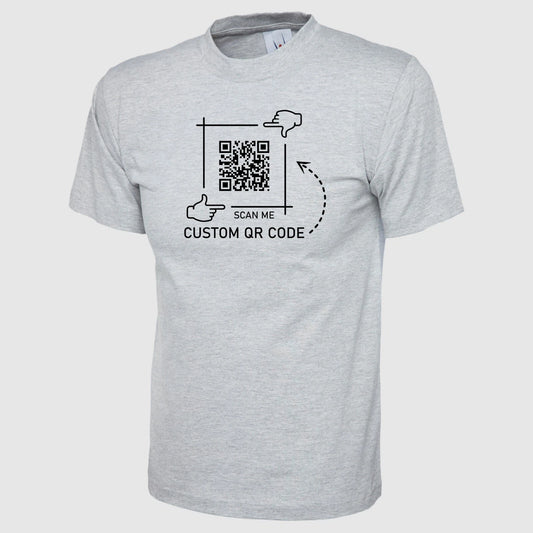 Custom Personalised QR Code T Shirt Printed New Design Unisex Adults Gift T Tops