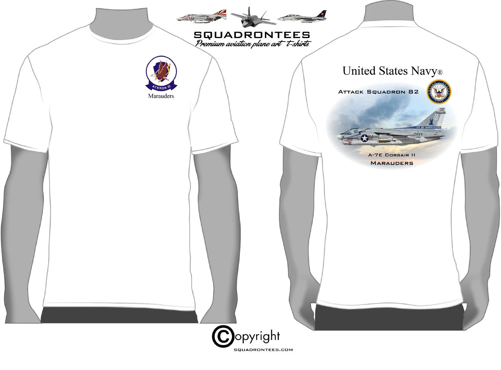 VA-82 Marauders A-7 Corsair II Squadron T-Shirt - USN Licensed Product