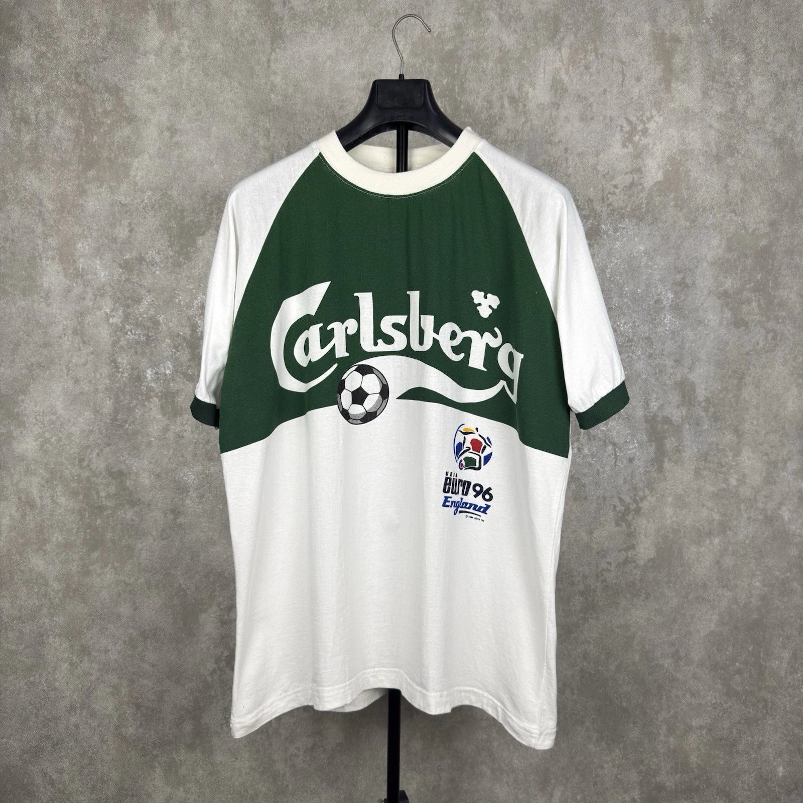 Vintage Euro 96 England Carlsberg T-Shirt XL Soccer Football Rare Beer Promo Tee