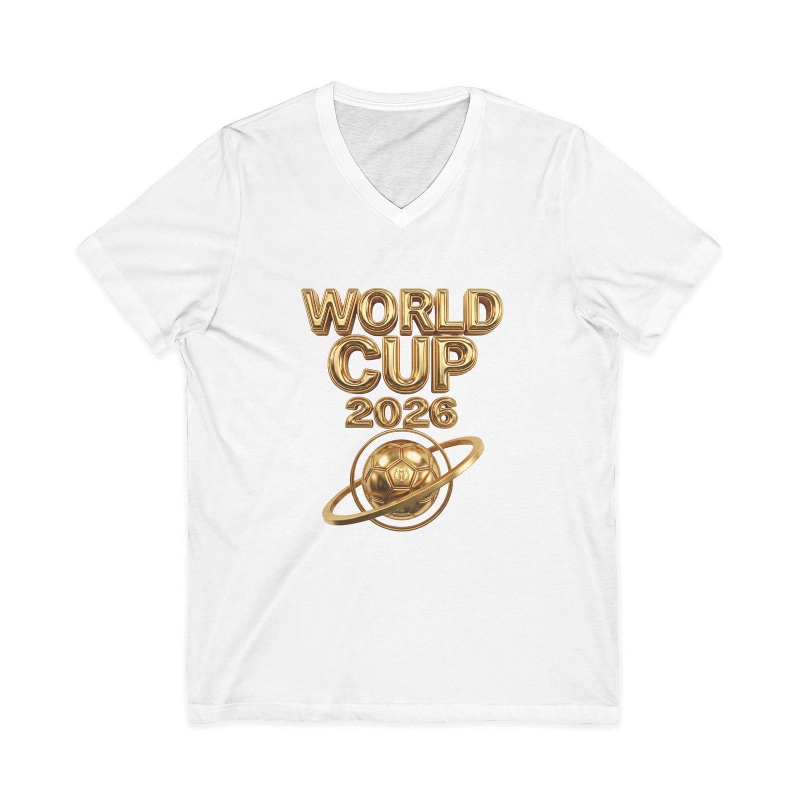 World Cup 2026 Gold Planet V-Neck Tee | Soccer Tournament Shirt