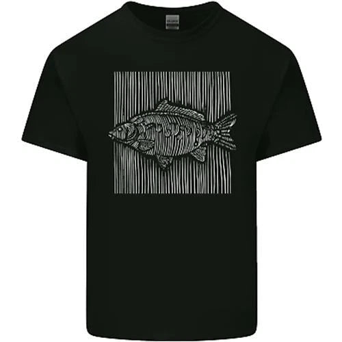 Carp Lines Fishing Fisherman Fish Angling Mens Cotton T-Shirt Tee Top