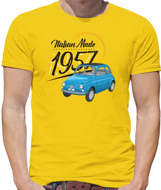 Made in Italy 1957 - Fiat Nuova Men's T-Shirt Small Car Auto 500