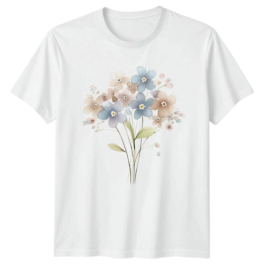 Watercolor Flowers Bouquet Nature Floral Men Womens Graphic Tee