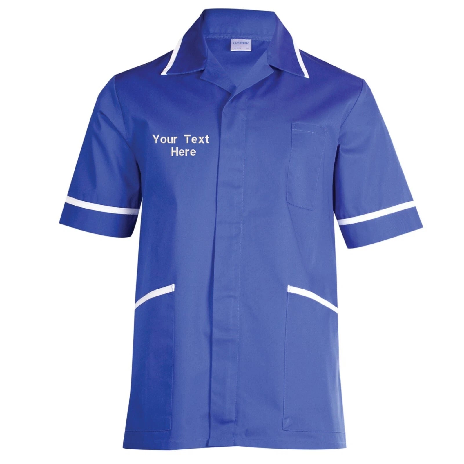 Personalised Custom Embroidered Mens Premium Tunic Health Care Staff Salon Spa