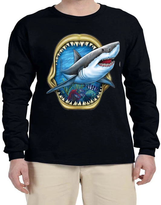 Shark Design Shark Lover Graphic Design Shirts Men's Long Sleeve T-Shirt Joking