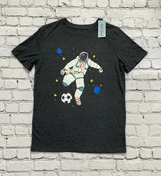 NWT Cat & Jack Boys XXL (18) Charcoal Soccer Astronaut Outer Space T-Shirt