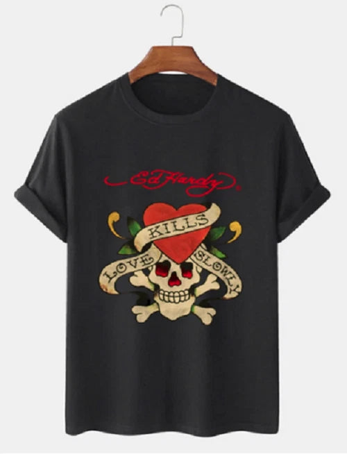 Vintage Ed Hardy Love Kills Slowly T Shirt, Vtg ED HARDY T Shirt