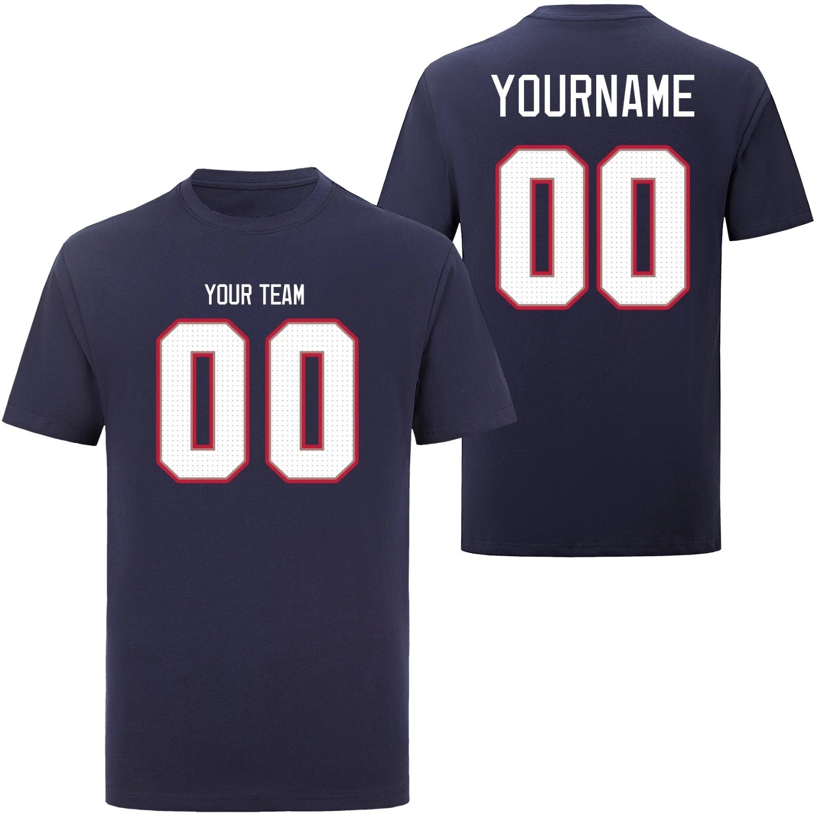 Personalized Print T-Shirts, Custom Cotton Tops Tee - Add Any Name/Number/Photo