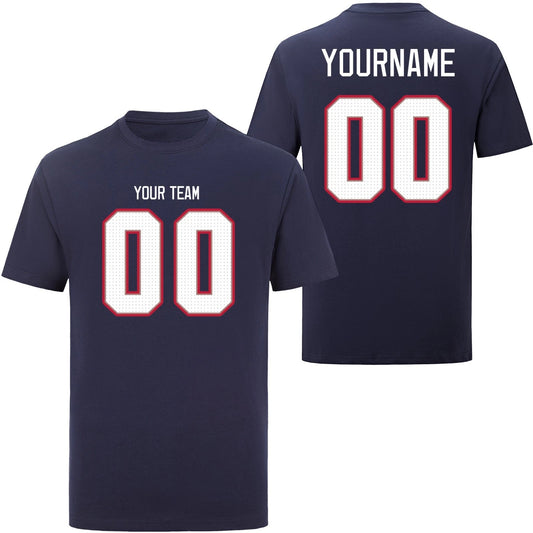 Personalized Print T-Shirts, Custom Cotton Tops Tee - Add Any Name/Number/Photo