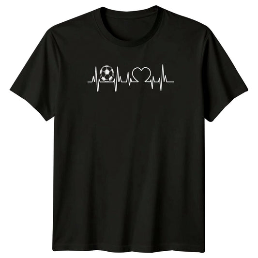Soccer Is My Heartbeat Love T-Shirt Soccer Fan Football Sport Birthday Gift