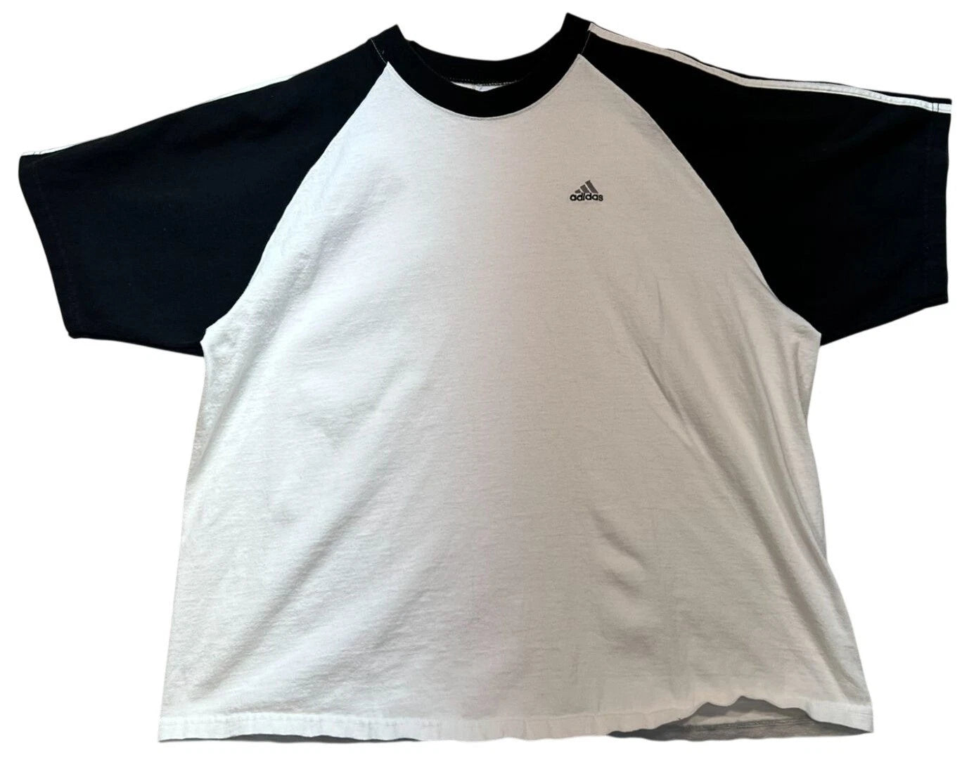 Adidas Mens Club Soccer T-Shirt Short Sleeve Summer Size L White Black Casual