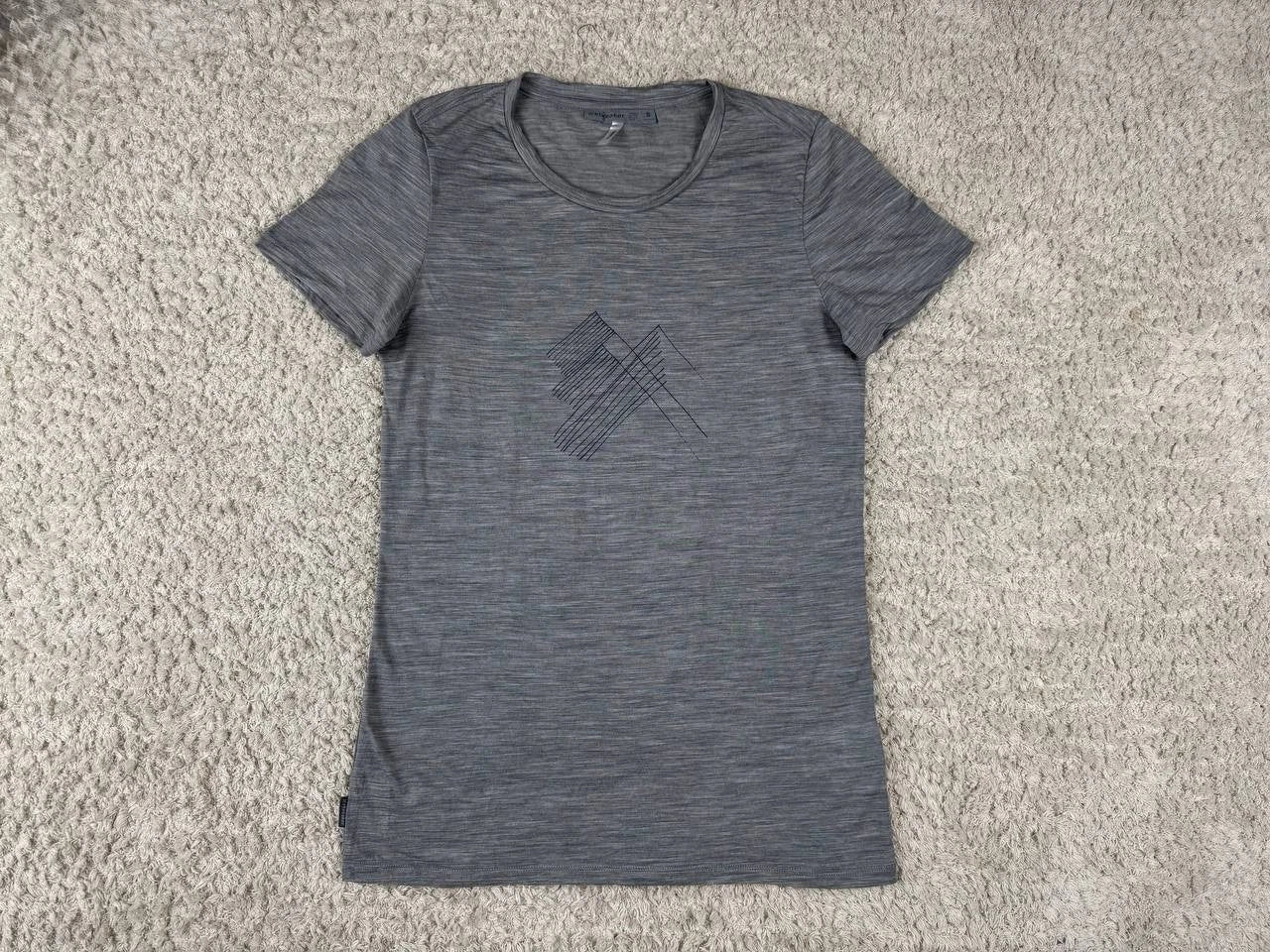 Icebreaker Merino Wool Gray Crew Neck T-shirt Termo Shirt Size S