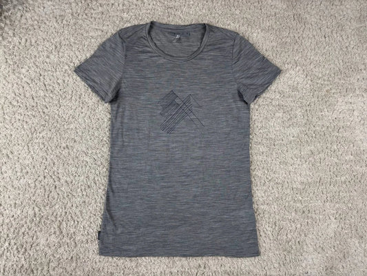 Icebreaker Merino Wool Gray Crew Neck T-shirt Termo Shirt Size S