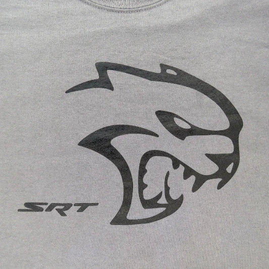 GREY DODGE HELLCAT SRT RACING T-SHIRT HEMI MOPAR CHALLENGER CHARGER 18 17