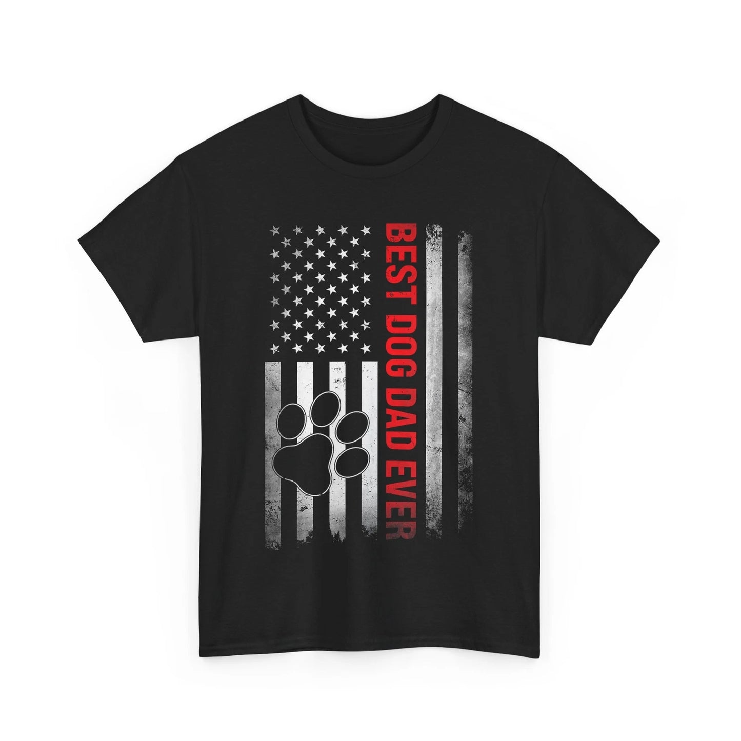 Father Shirt, Dog Dad American Flag Father's Day Vintage T-Shirt