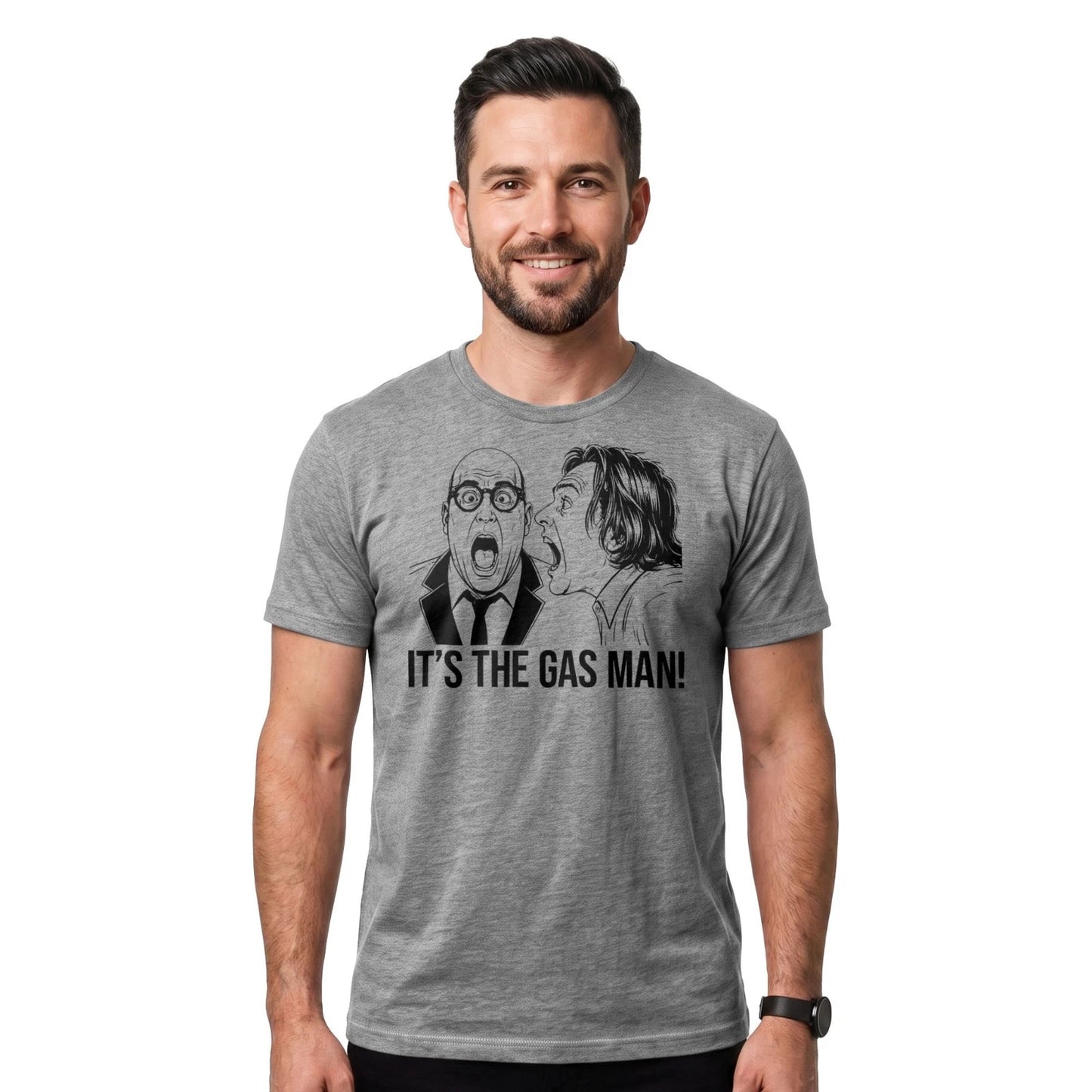 It's The Gas Man T Shirt Retro British Comedy UK TV Funny Quote Novelty Gift Tee