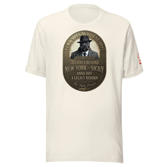 T-Shirt Streetwear "LUKY" NY to Sicily legend Vintage - Maglietta Grafica Retro