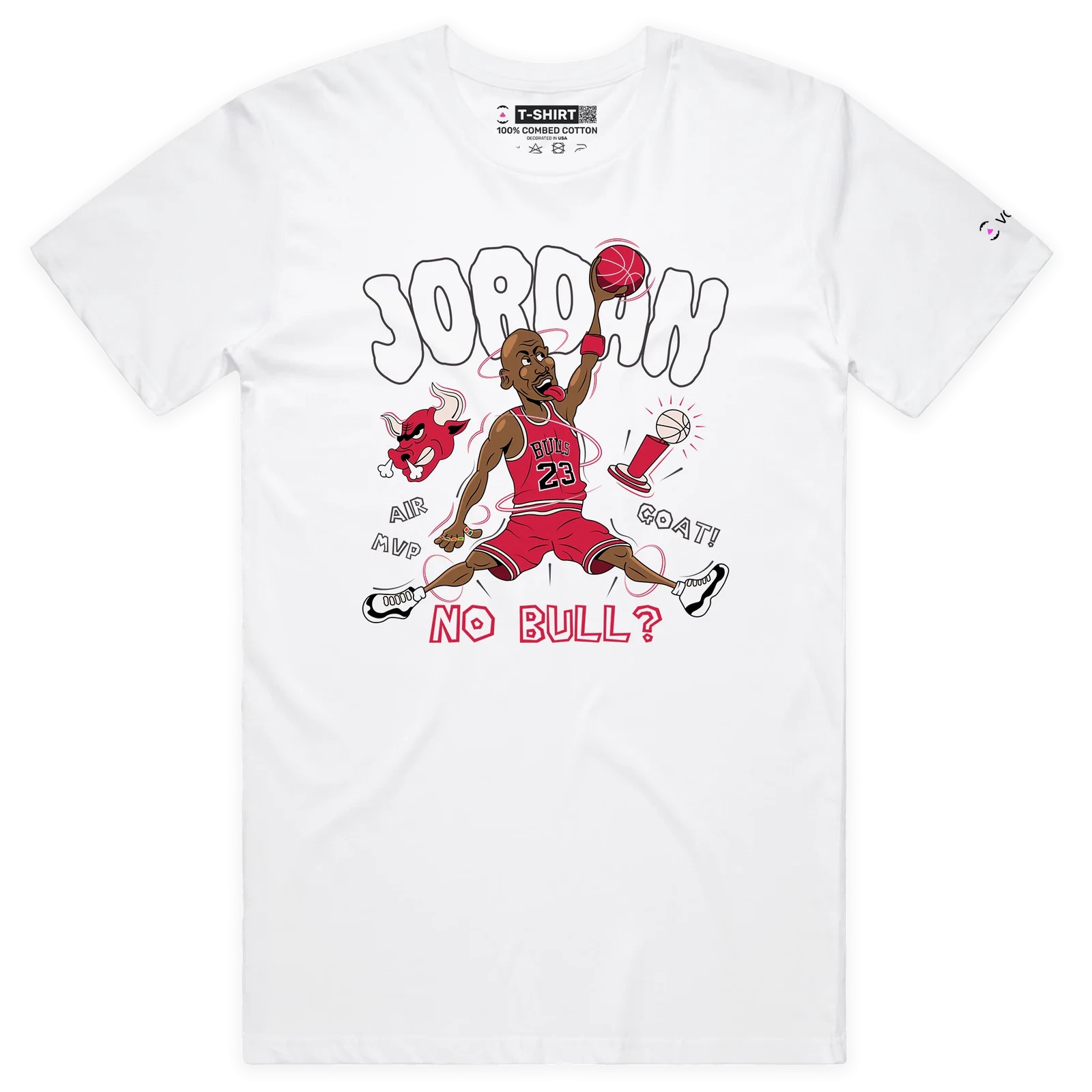 VOICEART Michael Jordan Premium T-Shirt Bulls GOAT 23 Funny Cartoon Graphic Tee