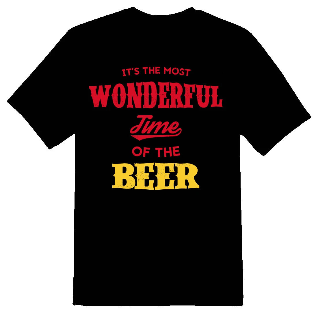 Wonderful Time Of The Beer 2 black or white tee shirt