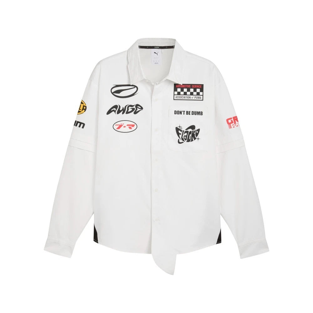 PUMA Asap Rocky X  Layered Pit Graphic Collared Long Sleeve Button Up Mens Size