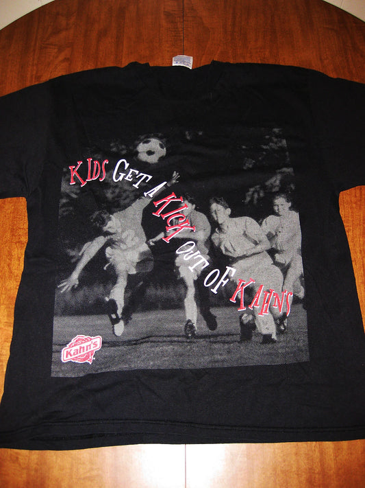 KAHN's lrg T shirt Cincinnati tee Ohio meat processing Hot Dogs soccer game