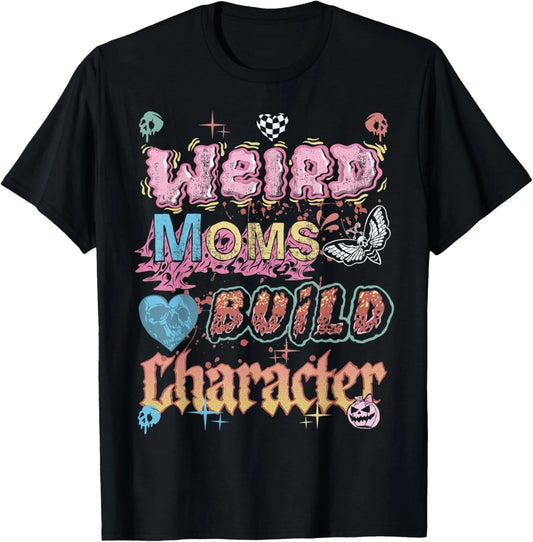 Vintage Retro Weird Mom Build Character Graphic Tee T-Shirt
