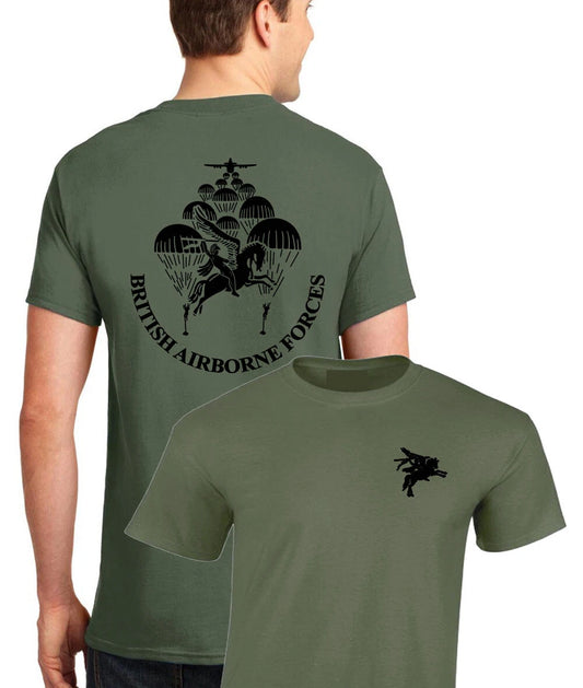 Printed BRITISH AIRBORNE FORCES Pegasus Tshirt Sweater Hoodie Parachute Regiment