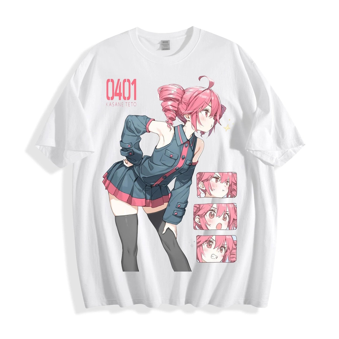 Kasane Teto 0401 Signature T-Shirt - Skirt Pose Multi-Photo Collage Unisex Tee
