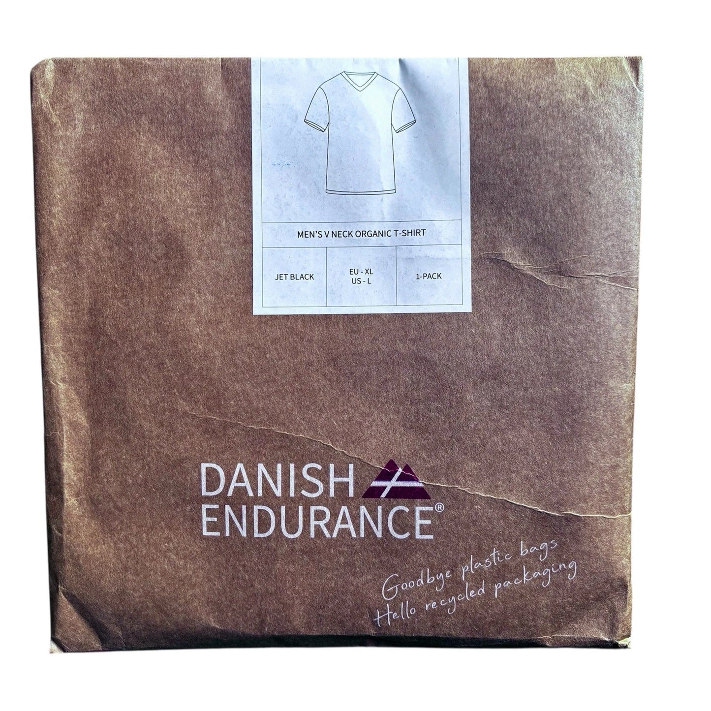 Danish Endurance Men’s V Neck Organic T-Shirt, Jet Black, XL, 1 Pack
