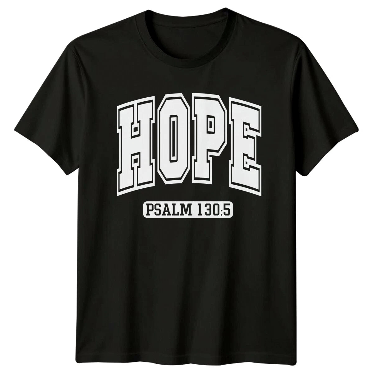 Hope Psalm 130:5 Christian Faith Graphic Varsity Style T-Shirt