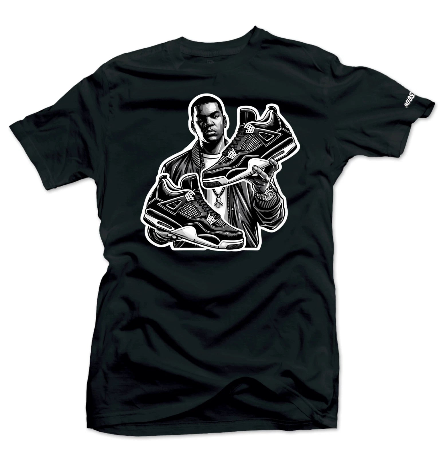 Sneaker Tees To Match Jordan 4 White Thunder Shoes Black Shirts